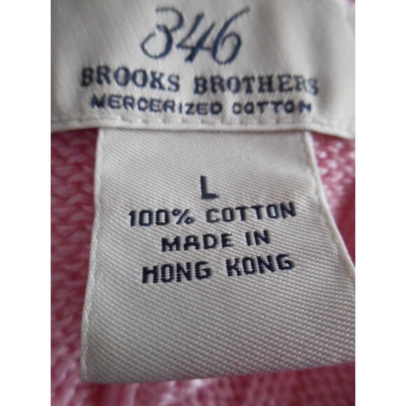 Vintage Brooks Brothers 346 Pink crew neck Sweater 100% cotton Size L cable knit - Picture 2 of 5